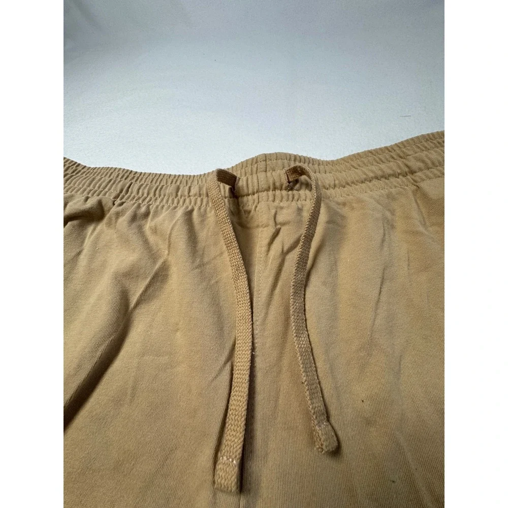 Athleisure Jordan Mens XL Athletic Shorts Tan Embroidered Jumpman Cotton